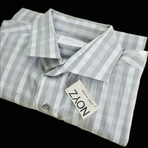 LORENZO UOMO | 17 / L | Trim Fit Heathered Gingham Men’s Dress Shirt 34/35